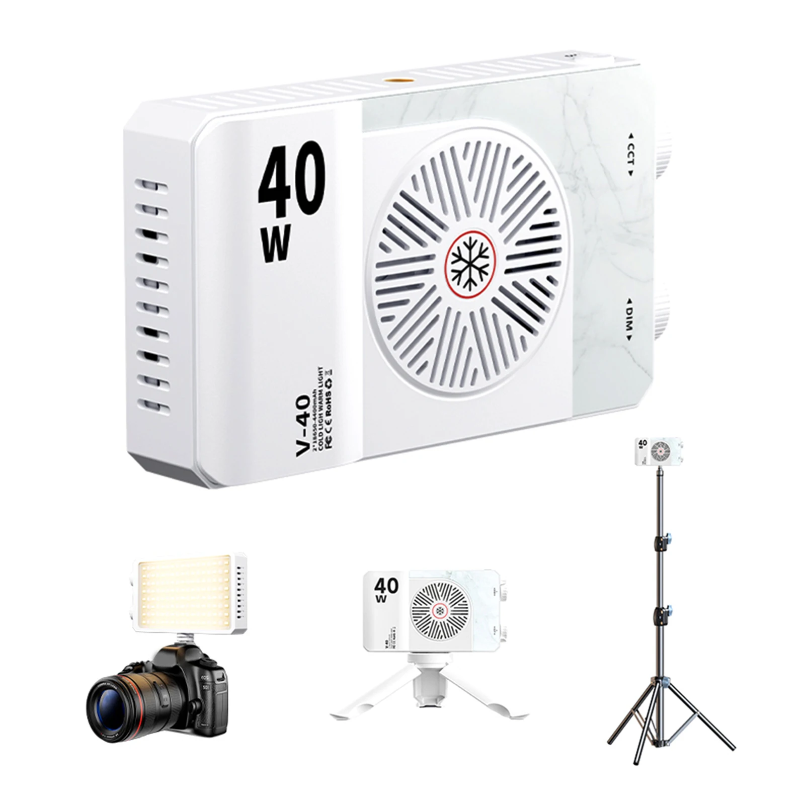 40W LED Camera Light 2800K-9000K RGB Video Light 4400mAh Rechargeable Photography Panel Lighting Portable Handheld Fill Light