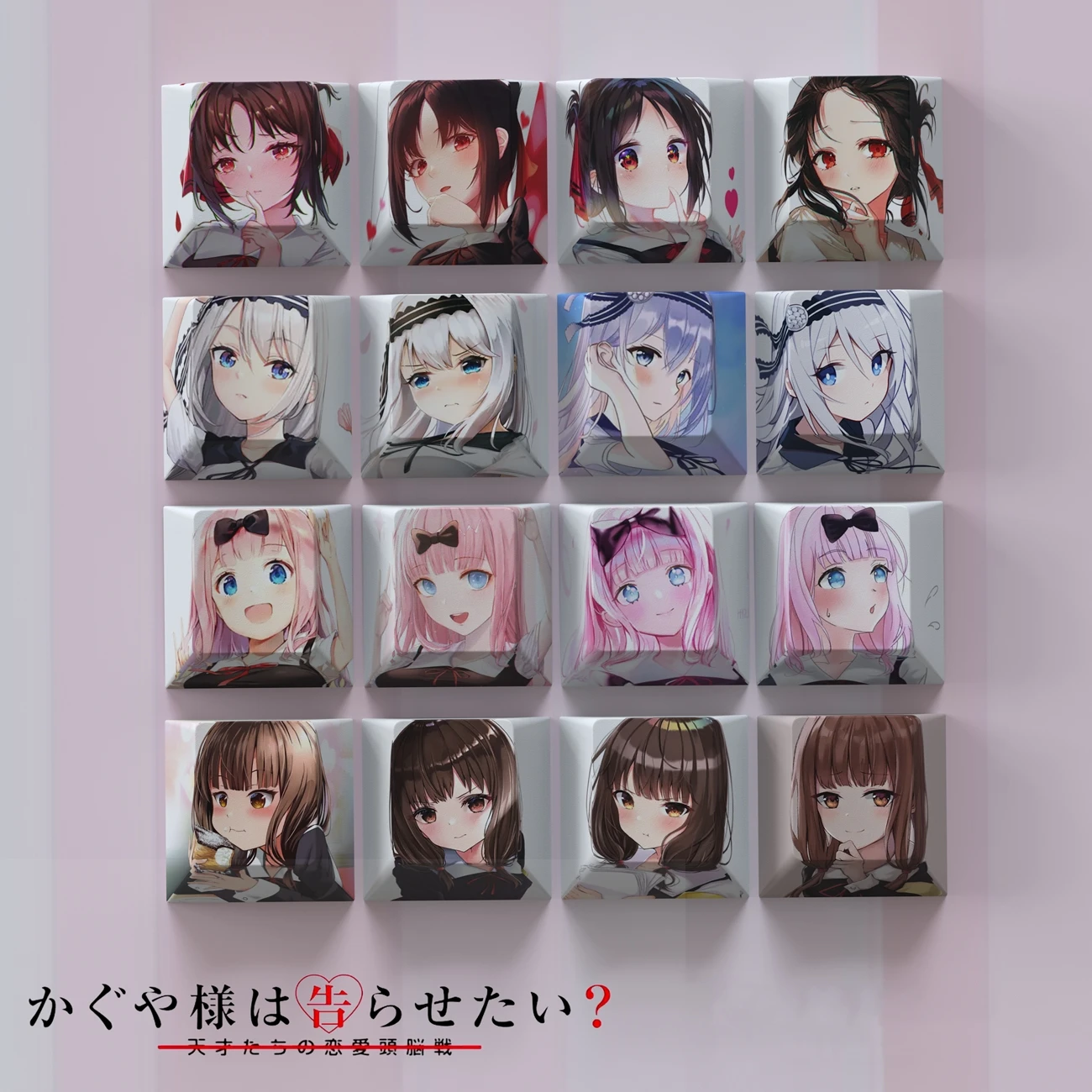 4 Keys/set Kaguya-sama Love Is War Keycaps PBT Dye Sublimation Key Caps For MX Switches Cherry Profile Keycap Shinomiya Kaguya