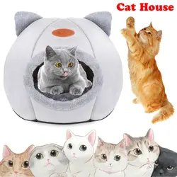 Lovely Cat Pet Dog Cat Beds Nest Soft Comfortable Semi-enclosed Cat Nest Kennel Indoor Pet Supplies for Cat Dog to Play Rest