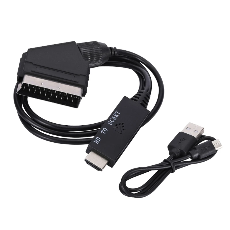 

Portable HDMI-compatible to Scart Adapter Converter Plugs and Play No Need Driver HDMI-compatible to Scart Adapter