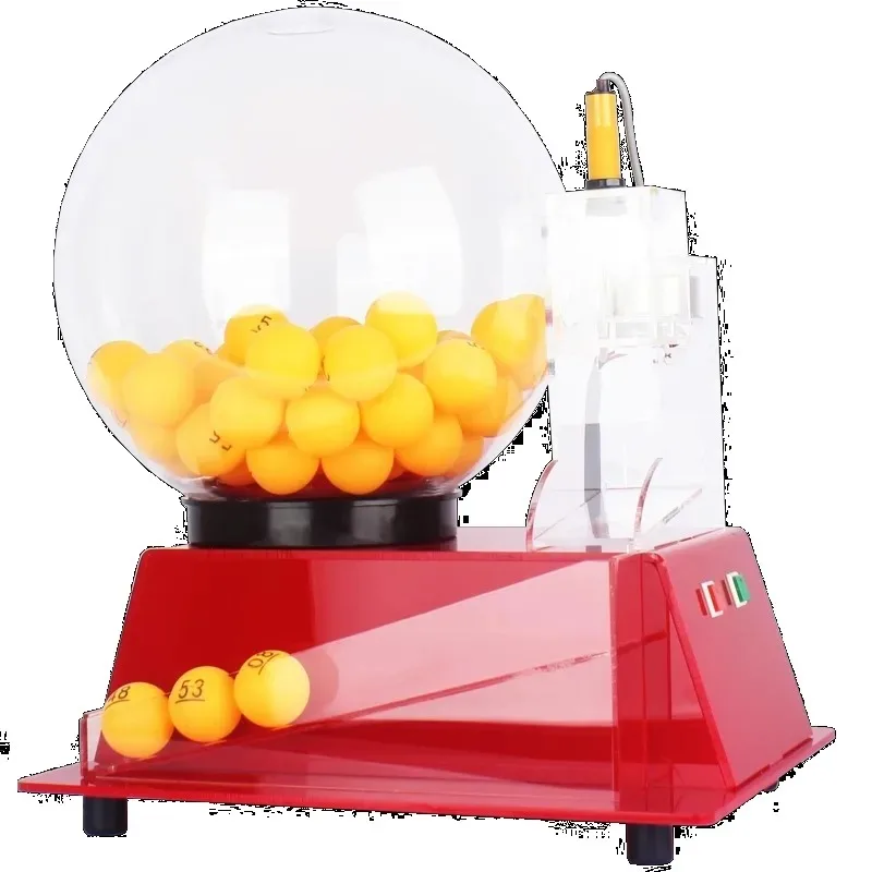 Electric Lottery Ball Machine, Automatic Bingo Balls Machine Cage Fantasy Football Drafts Game Acrylic Lucky Drawing Machine