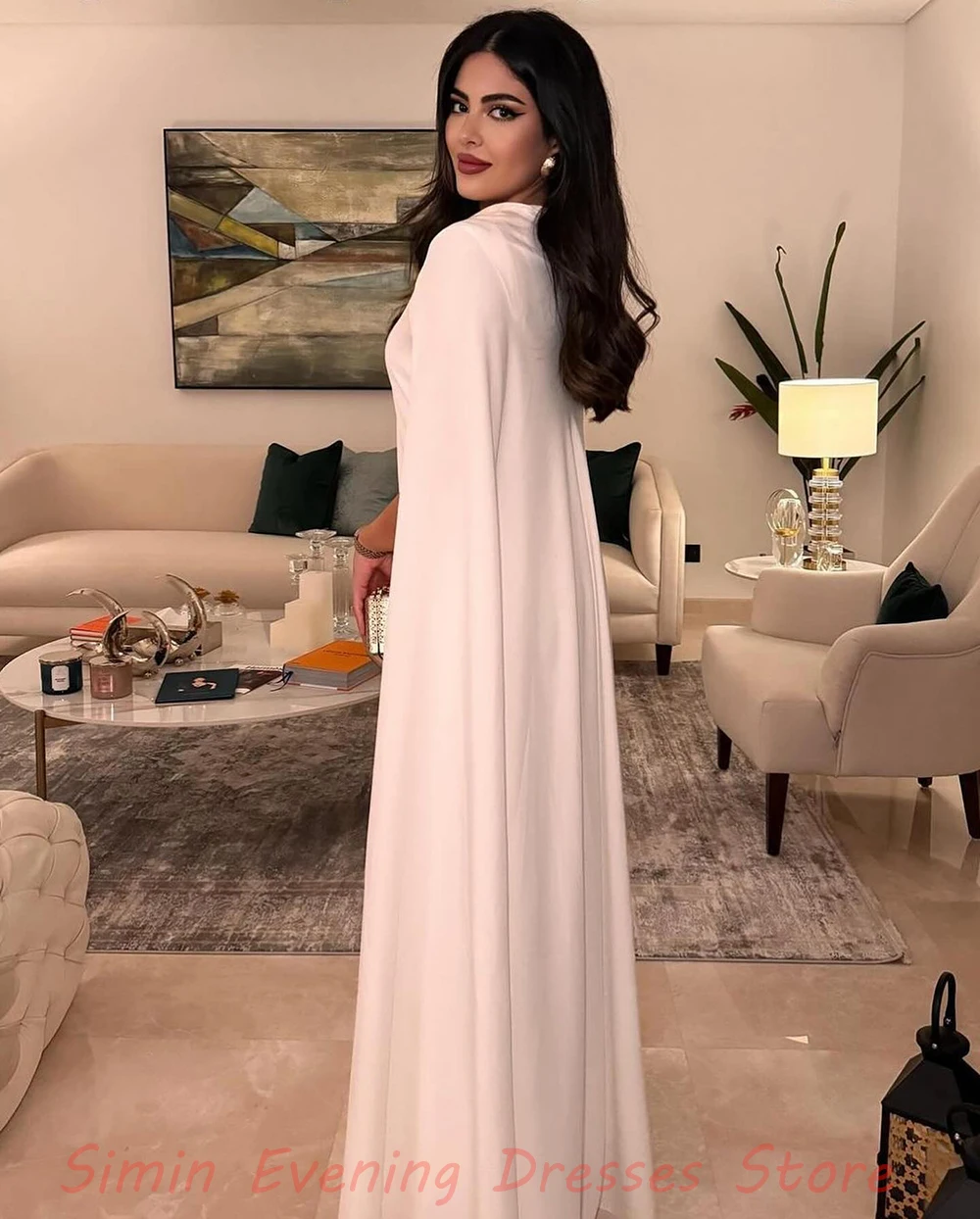 SiMin O-Neck Luxury Straight Loose Pleats Sleeveless Ankle-Length robes de soirée Saudi Arab Suknie wieczorowe dla kobiet 2024