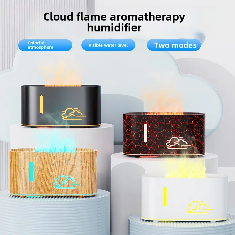 Suitable for bedrooms/home use: Cloud Flame Aromatherapy Diffuser – Compact USB Automatic Diffuser with Simulated Flame Effect
