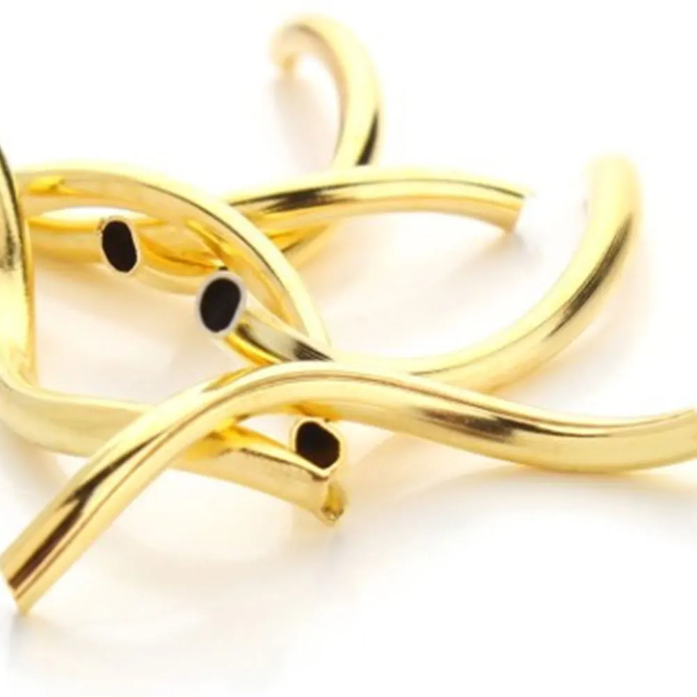 

150 Pcs Hollow Thread S Shape Bent Tube Copper Pipe DIY Bracelet Necklace Earring Making Jewelry Accessories H made Supplies