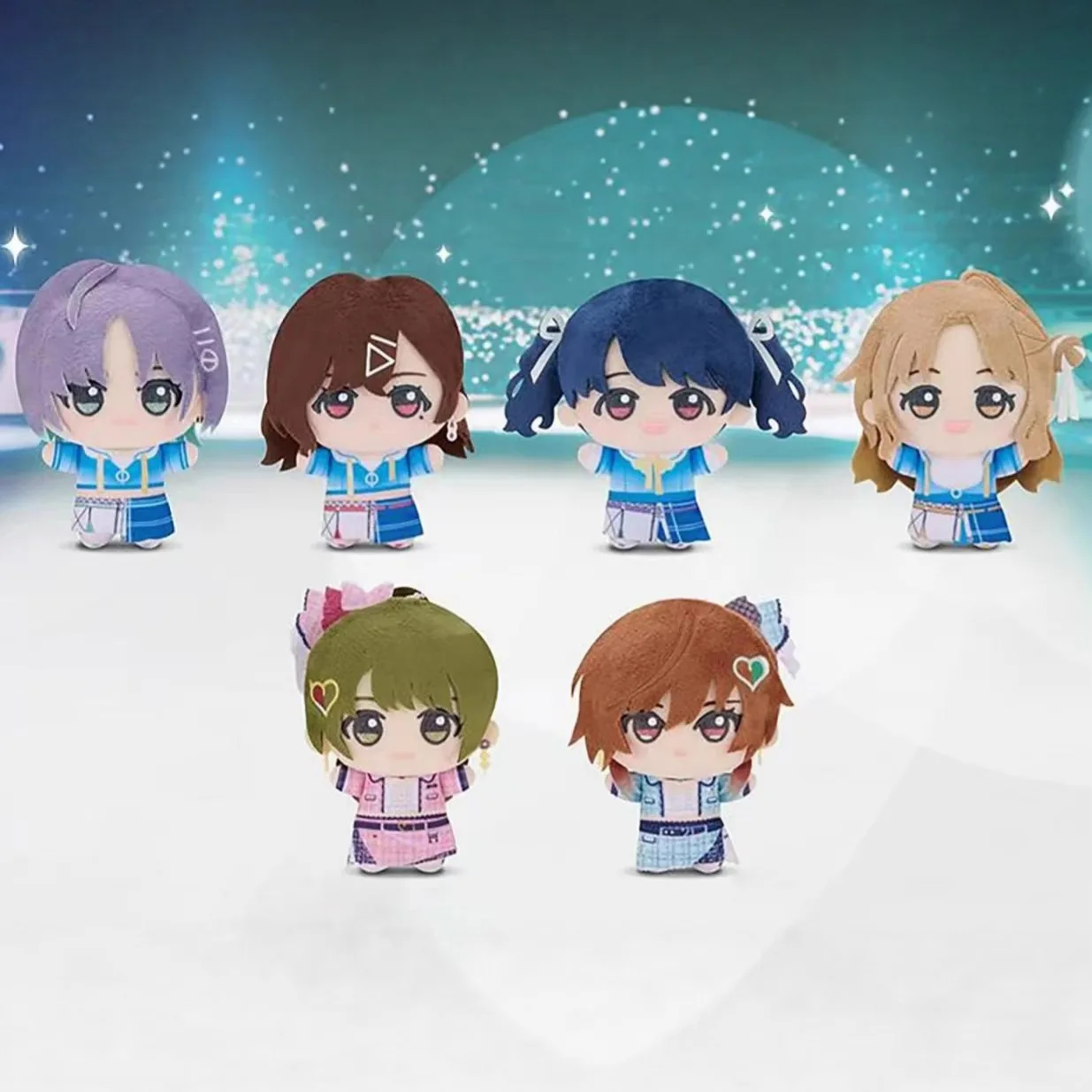 10cm escola ídolo mestre pelúcia dos desenhos animados anime plushie ume hanami hiro shinosawa figura de pelúcia modelo decoração do quarto brinquedos boneca presente do miúdo