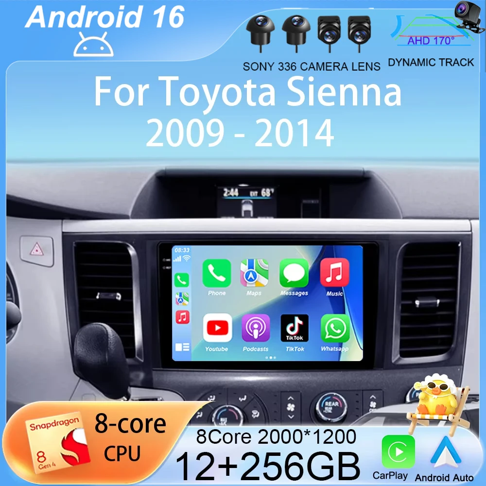 

Android 16 For Toyota Sienna 2009 2010 2011 2012 2013 2014 Carplay Auto Car Radio Gps Multimeidia Player Stereo 2 Din Head Unit