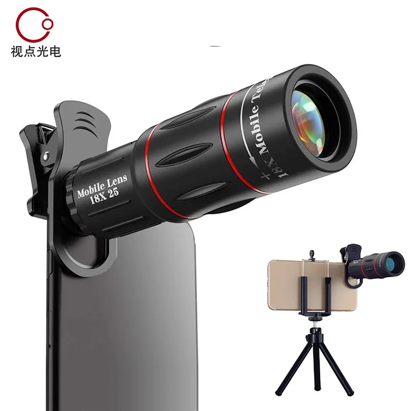 5pcs Mobile Phone Single Tube 18x External Magnifying Glass Lens For Outdoor Photography, High-definition Telephoto Lens