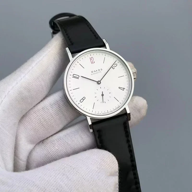 38 مللي متر باوهاوس ساعة ميكانيكية أوتوماتيكية ل النورس ST1701 حركة ذاتية الملء مقاوم للماء ساعة سفلية شفافة للرجال