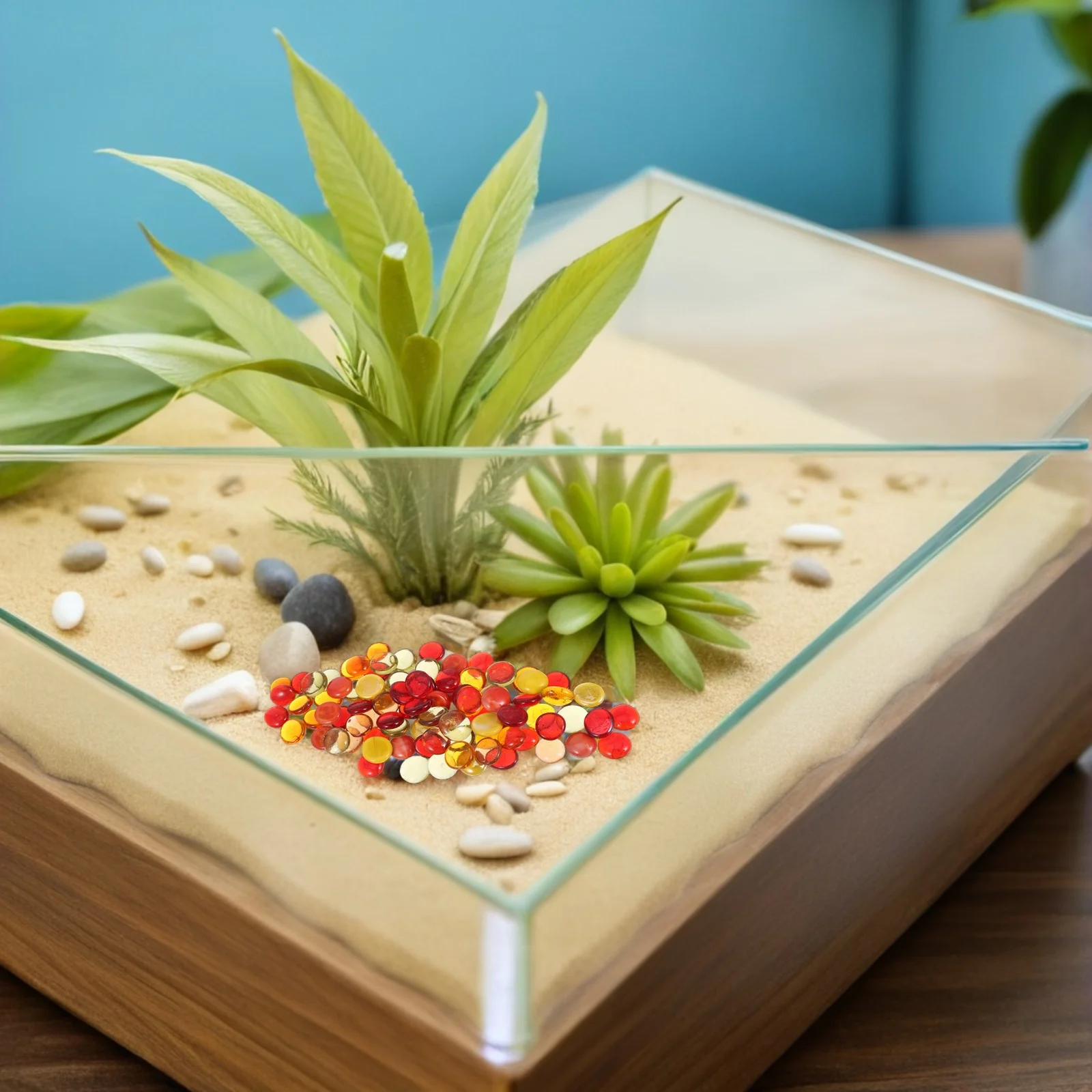 1 مجموعة 1 مجموعة الزخرفية الزجاج الحصى الرخام المسطح لزهرية حشو وعاء السمك حوض السمك المناظر الطبيعية الحرفية تررم الأحجار ديكور المنزل #5