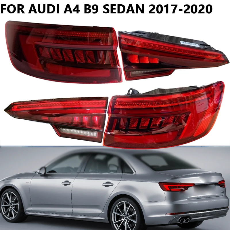 LED Car Rear Tail Light For AUDI A4 B9 Sedan 2017 2018 2019 Tail Light Reversing Lamp Brake Signal Lights Taillight Housing