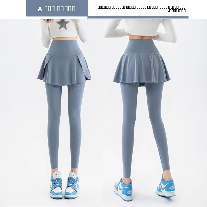 بالإضافة إلى حجم Fitn تنورة السراويل اليوغا orts رياضة الجري مرونة تسعة قطع السراويل عالية الخصر رقيقة نموذج البولي يوريثين مطاطا F...