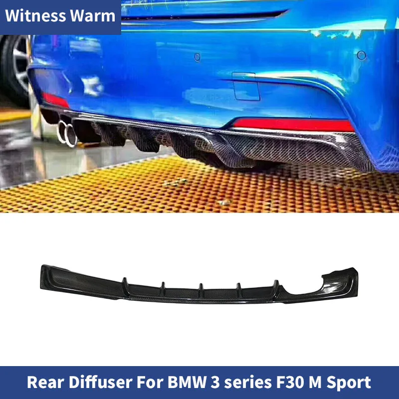 2-outlets Exhaust Diffuser for Bmw F30 4-door Sedan Rear Bumper Lips 3 Series 318i 320i 328i M-tech Sport Bumper 2012-2018