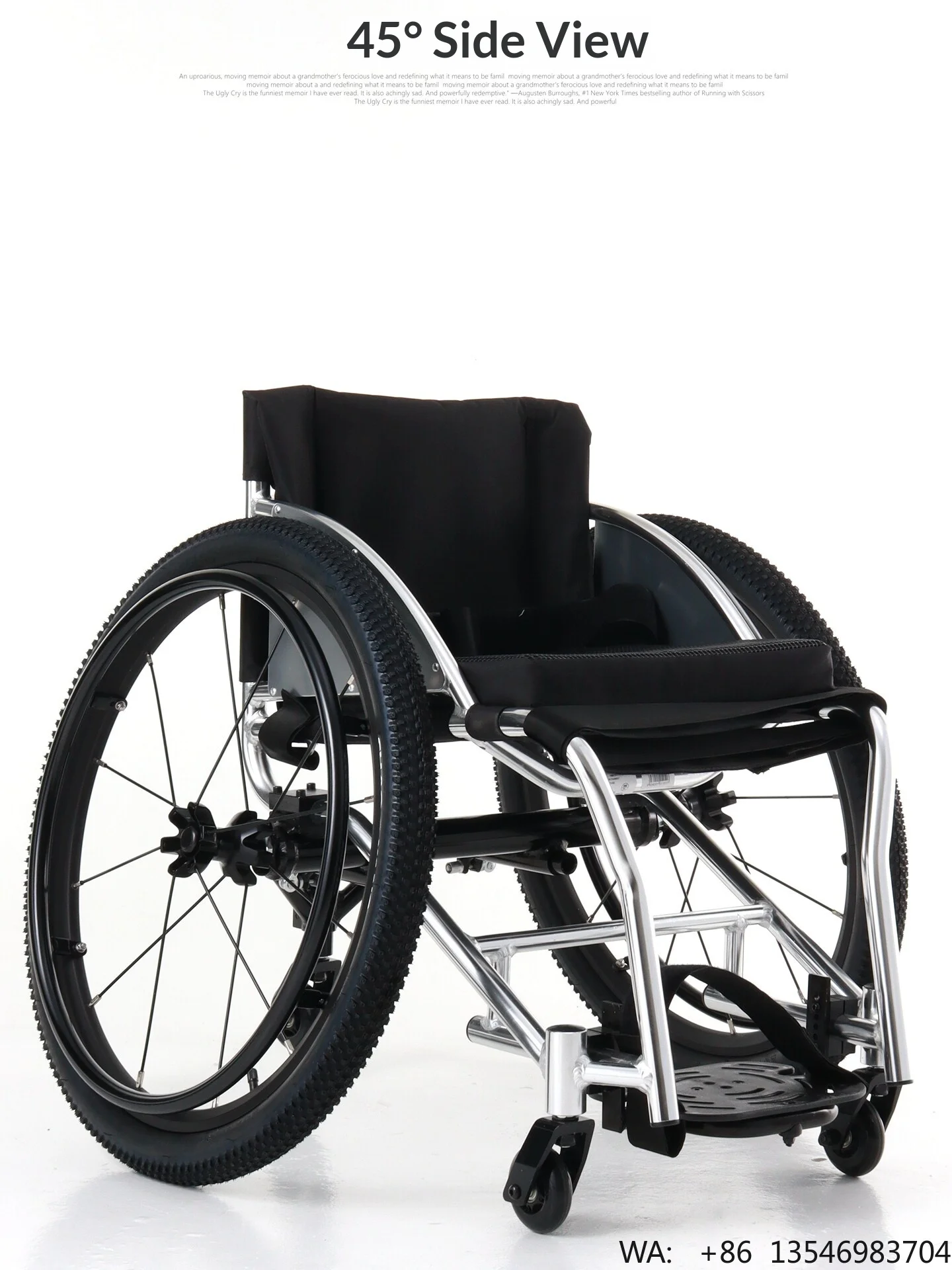 Aluminum Alloy Manual Large-Wheel Sports Acrobatics Wheelchair High-End Lightweight Customized Dance-Style Manual Power view 2