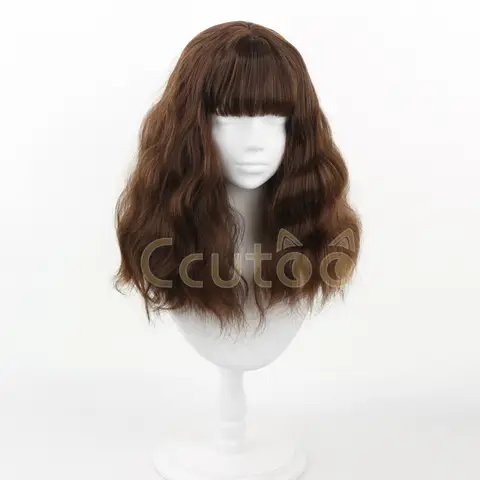 Hermione Jean Granger Cosplay Wig Brown Mixed Curly Heat Resistant Synthetic Hair Cosplay Costume Wigs