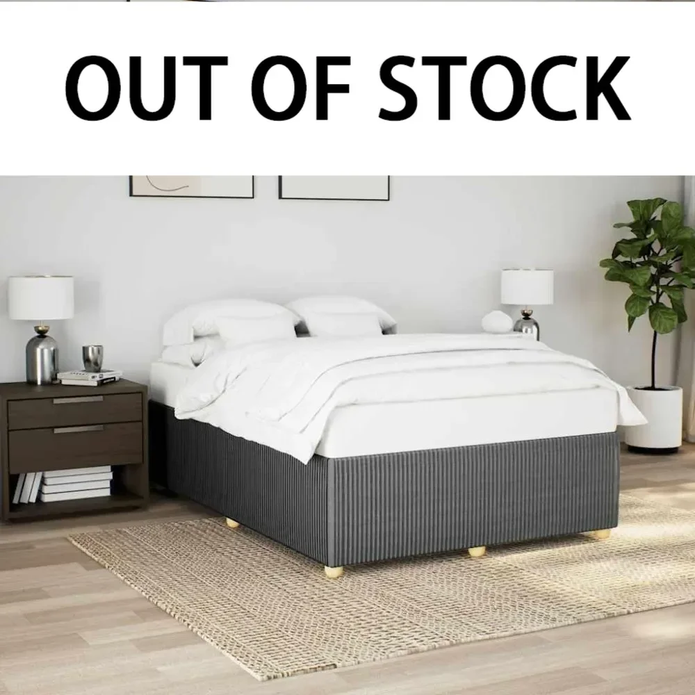 Dark Gray Queen Upholstered Bed Frame,Slatted Mattress Base,Modern Bedroom Bedstead,Product Dimensions 79.9