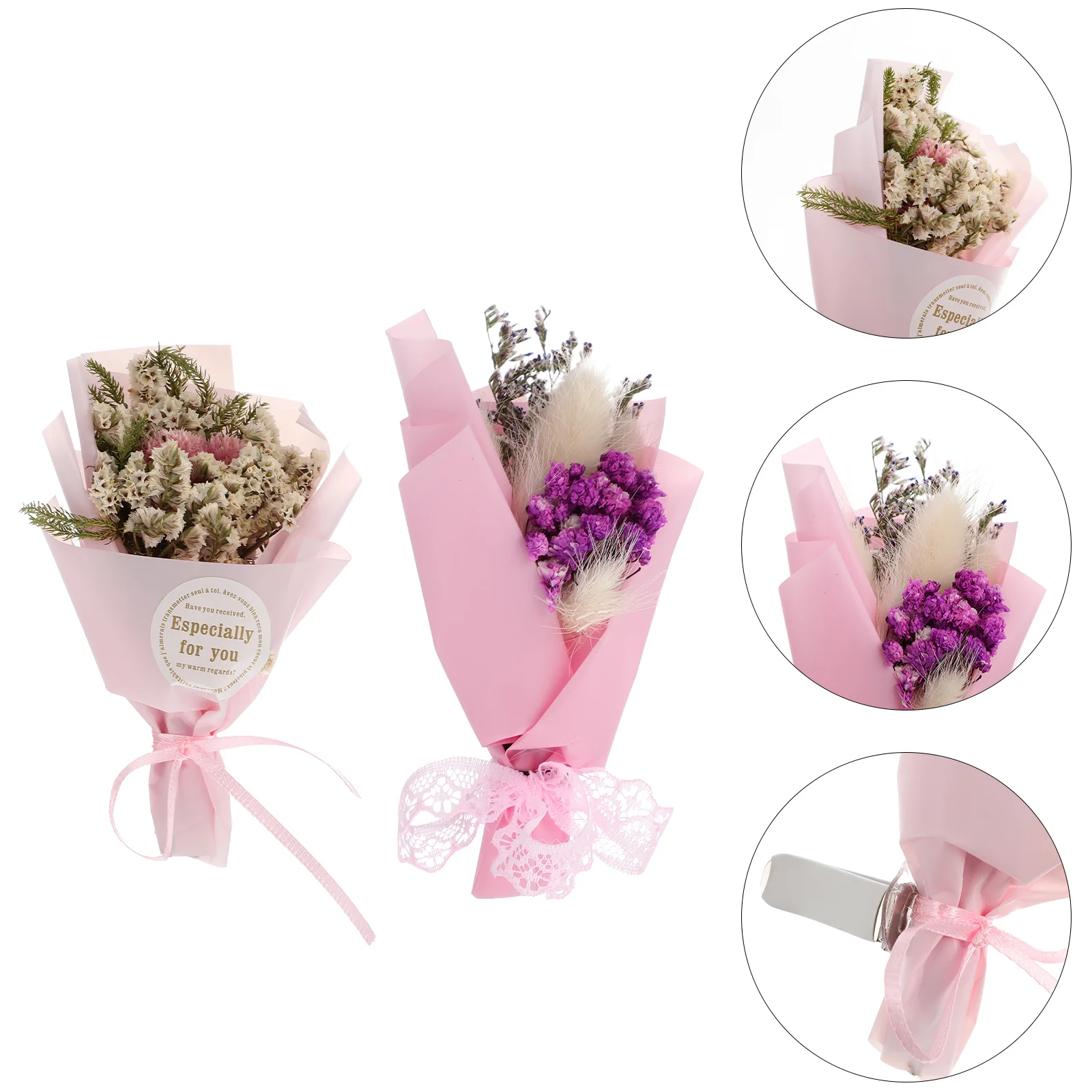 

2 Pcs Cars Dried Flower Aromatherapy Died Perfume Clip Vent Freshener Air Floral Flowers 8X4CM Diffuser