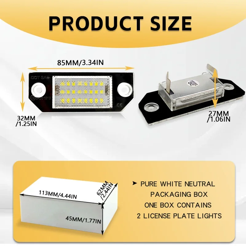 2 قطعة سيارة LED رقم لوحة ترخيص ضوء مصابيح الإضاءة ترقية لفورد فوكس 2 ST 225 C ماكس 2003 2004 2005 2006 2007 2008 2MK2 #4