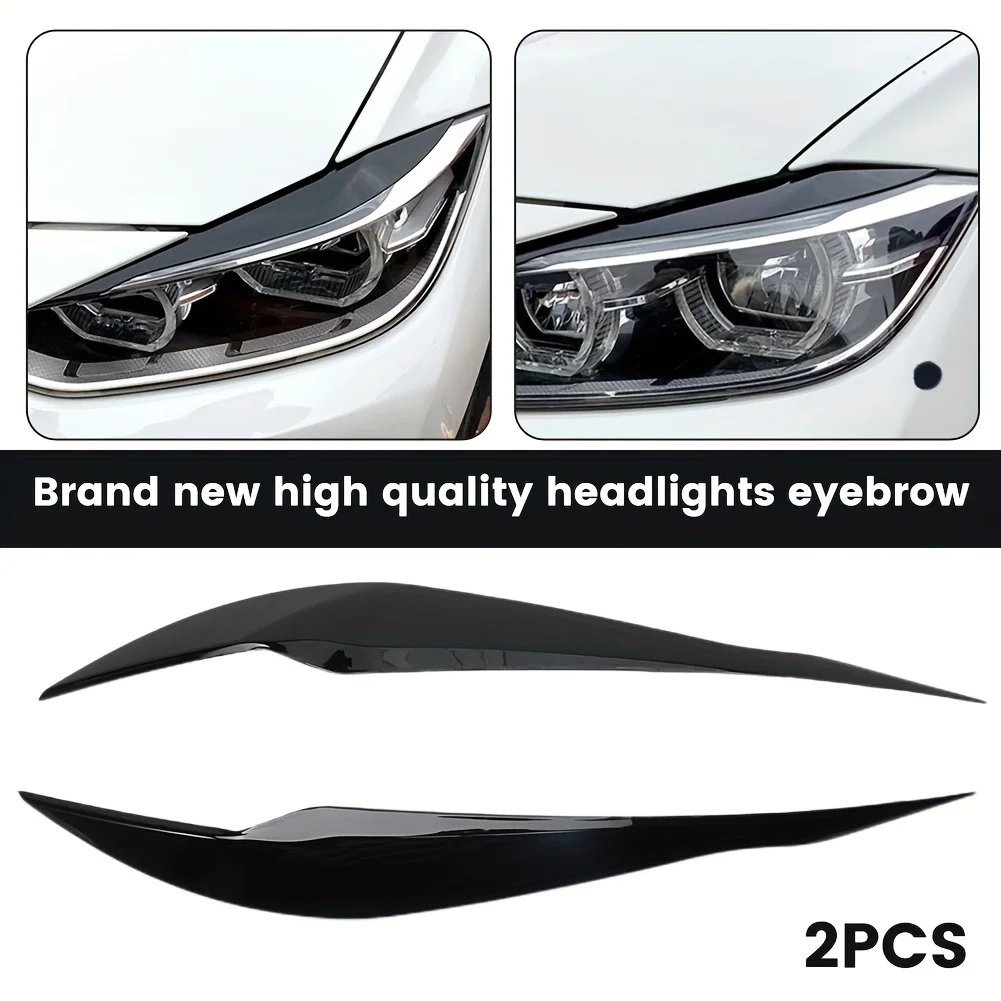 

For bmw 3 Series F30 F35 2013-2018 Car Eyebrow Trim - ABS Carbon Fiber Front Headlight Decals for Enhanced Stylish Look