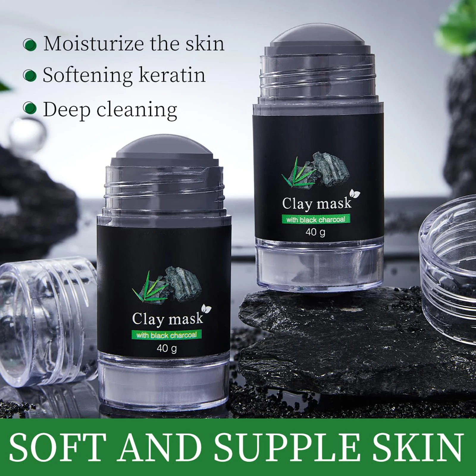 2PCS Bamboo Charcoal Mud Mask  - огляд і ціна Mud Mask Kaolin