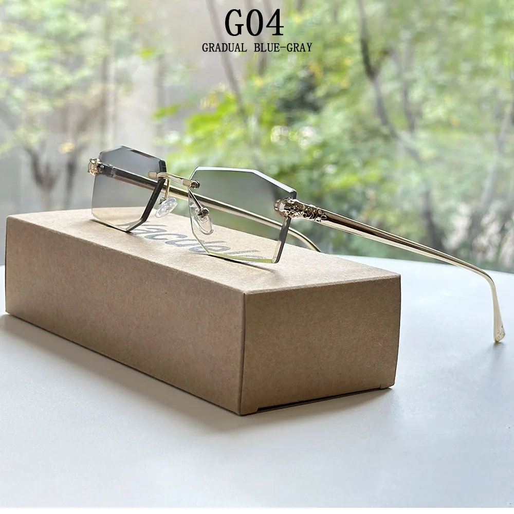 2026 randlose Sonnenbrille Frauen Vintage Luxus Mode Gläser Shades Dropshipping Luxe Lentes De Sol Mujer Lunette Soleil Femme – Detail 6
