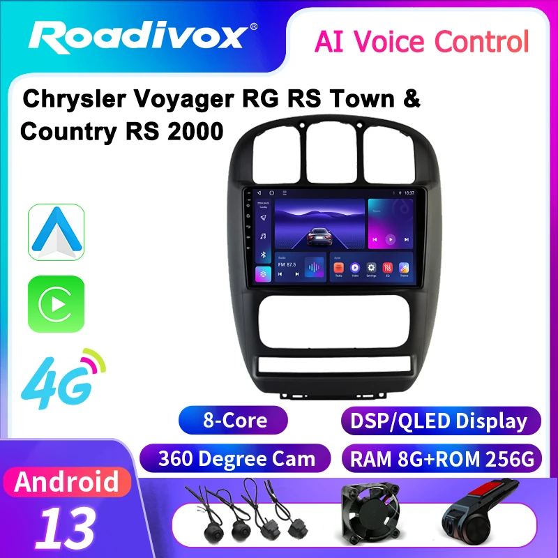 roadivox Android Car Radio for Chrysler Voyager RG RS Town & Country RS 2000 Stereo Screen GPS Navigation Multimedia Player