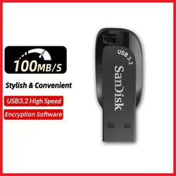 SanDisk USB 3.2 USB Flash Drive CZ410 32GB 64GB 128GB 256GB Pen Drive Memory Stick Black U Disk Mini Pendrive for laptop PC