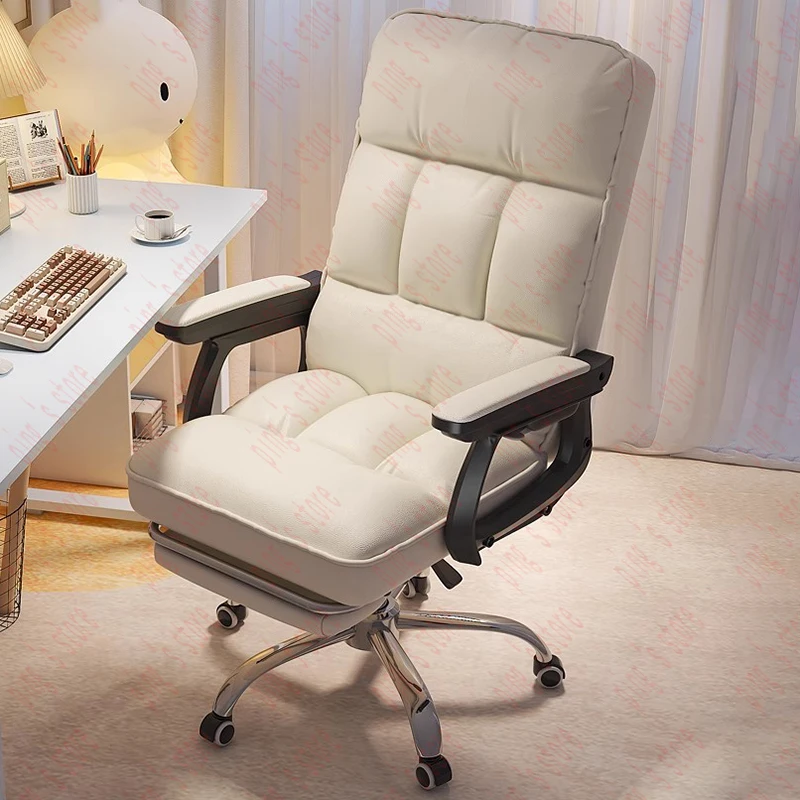 Nordic White Office Chair Glides Modern Luxury Comfortable Computer Gaming  Simple Swivel De Gamer  Furniture