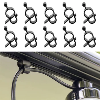 캠핑 차양 후크 클립, 캐러밴 캠퍼 스트링 라이트 로프 클램프 텐트 후크, 다목적 RV 여행 텐트 클립 라이트 행어, 10 개  Best5