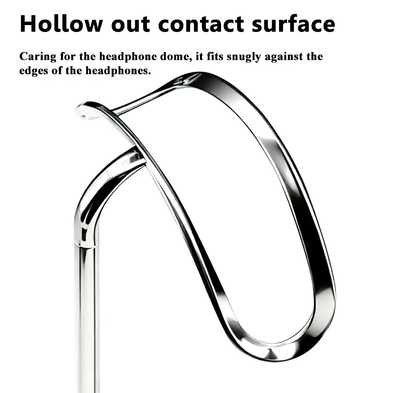 Metal Curved Headphones Stand for Airpods Max Aluminum Alloy Headset Holder Desktop Display Shelf with Anti-slip Base Space Savi - view 3