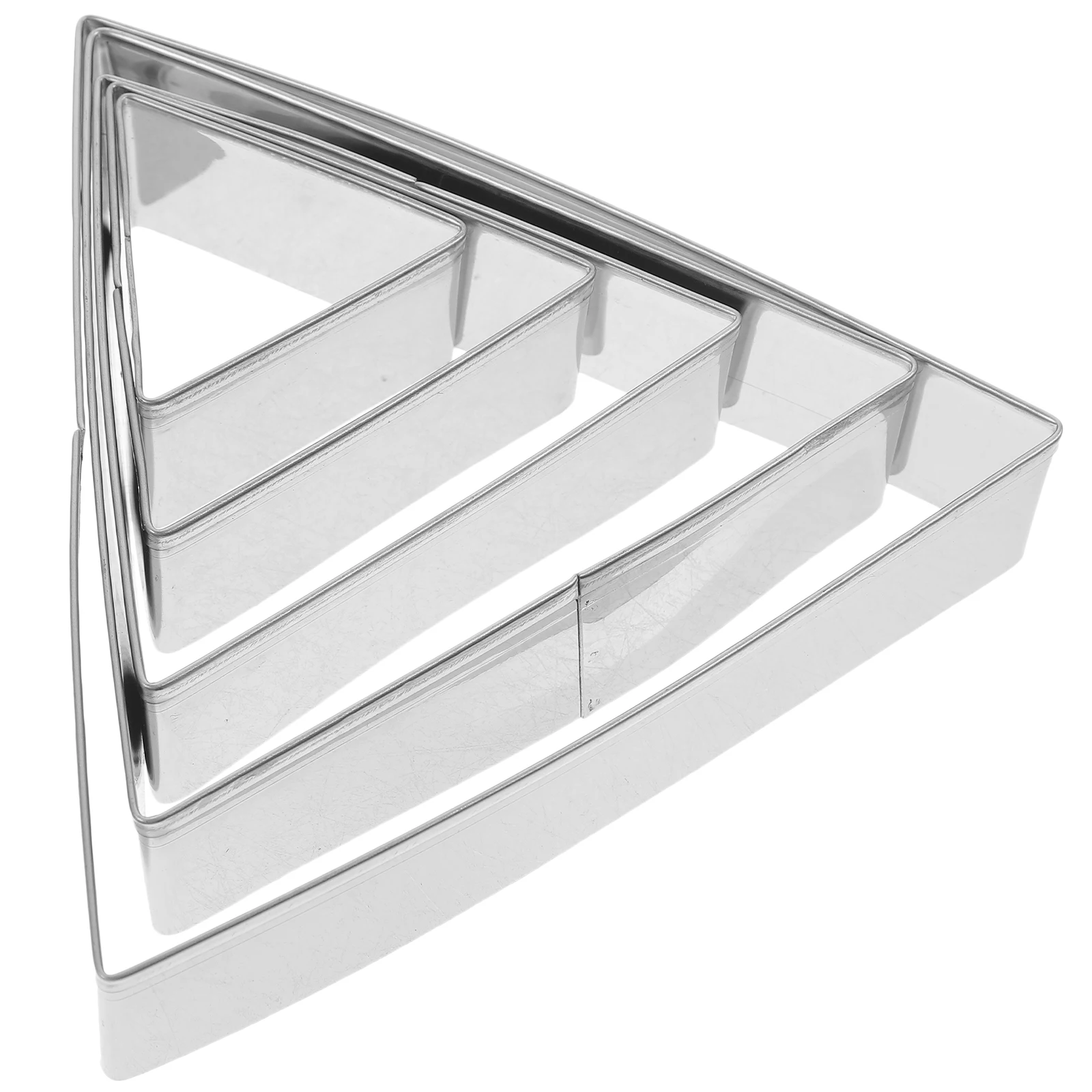 

5Pcs Stainless Steel Triangle Baking Mold Set for Cake Mousse Chiffon Unique Shape Fixed Ring Dessert Maker Kitchen Supply