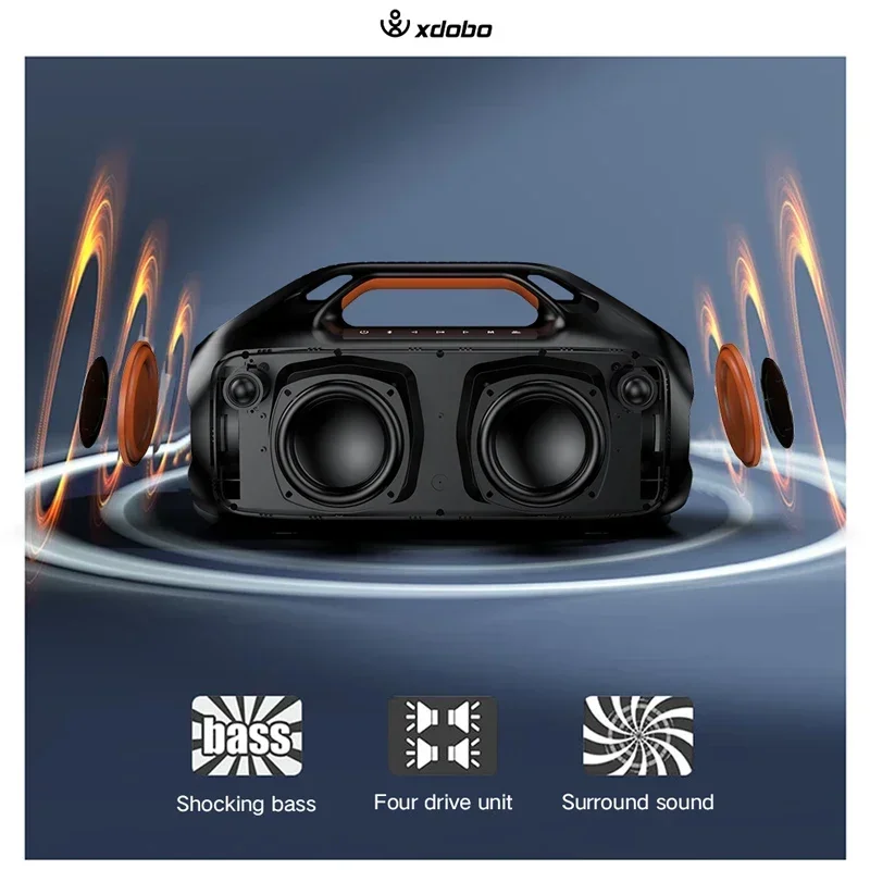 2024 160W High Power Wireless Bluetooth Speaker Outdoor Portable Waterproof Subwoofer Ambient Light Sound Box Heavy Bass Boombox