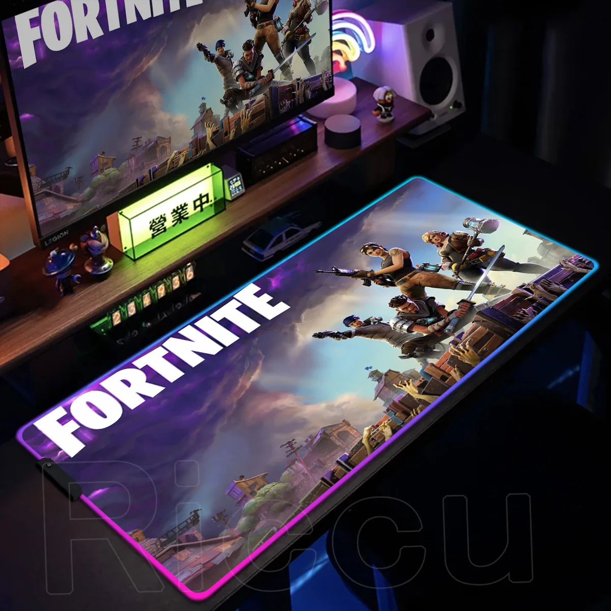 RGB Pc Gaming F-F-Fortnite Desk Protector Xxl Non-Slip Desk Mat Large Keyboard HD Print PC Gamer LED E-Sports Game Anime Pads