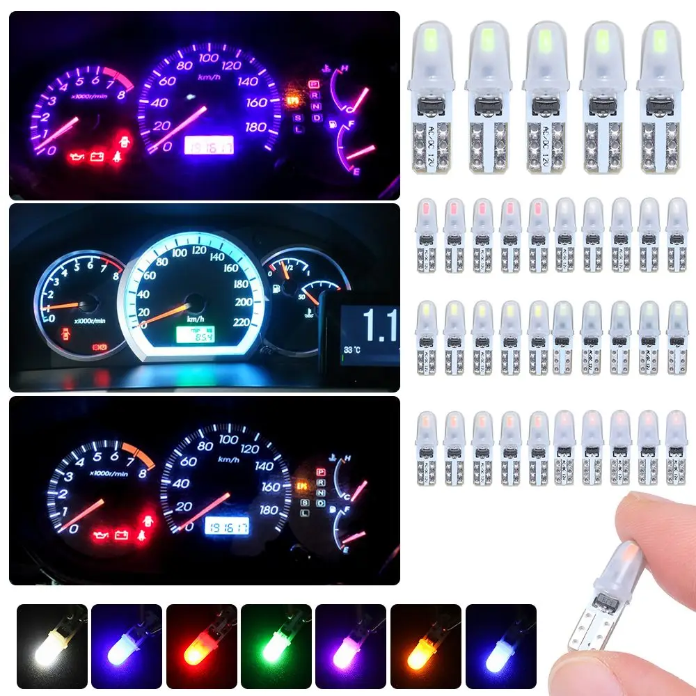 5Pcs Wedge T5 3014 Automotive Interior Dashboard Lights Gear Light Car Lights Indicator Bulbs