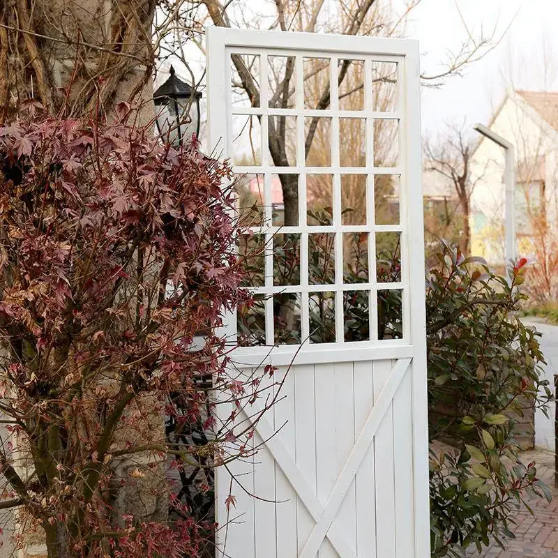 Anticorrosive wood screen door panel outdoor partition seat screen fence yard wall hanger flower stand courtyard garden balcony