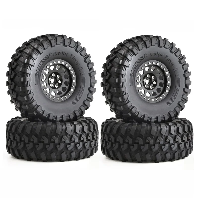 130mm Metalen 2.2 "Beadlock Velg Band Set voor 1/10 RC Crawler Auto Axiale SCX10 Wraith RR10 Capra Traxxas TRX4 YK4082 YK4083