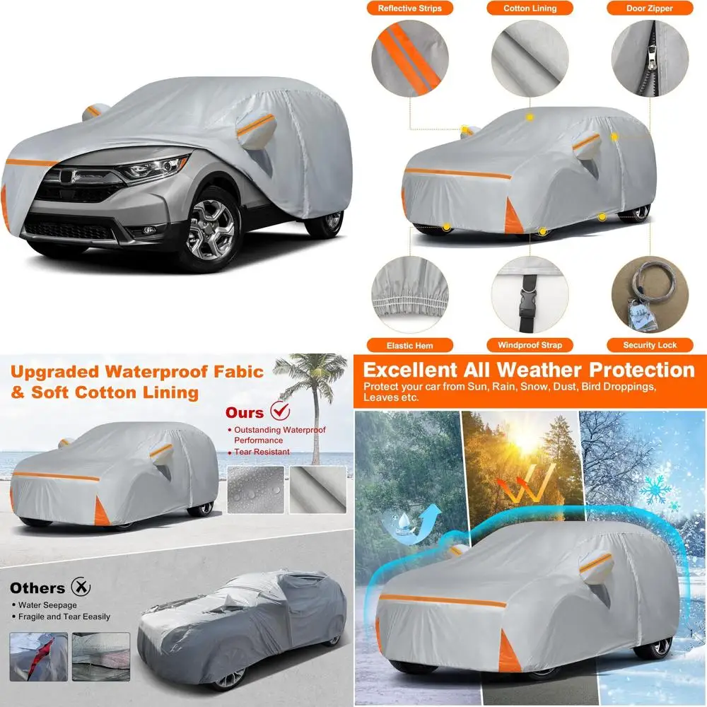 

Custom-Fit CRV Car Cover 2002-2025, All-Weather Protection, UV-Resistant, Dust & Snow Shield, Indoor/Outdoor Use, Door Zipper, C