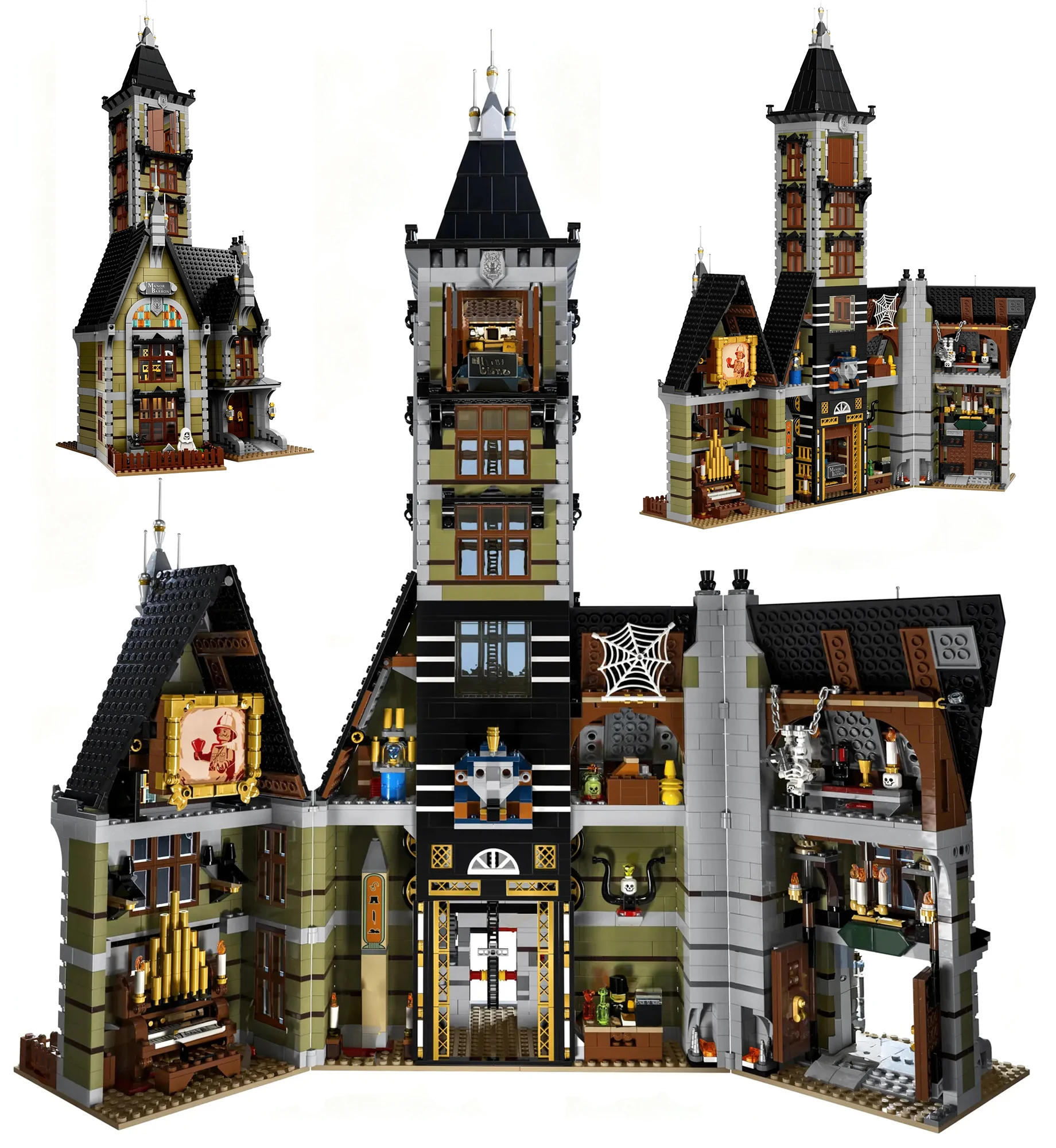 

3231PCS Creative Haunted House Building Blocks With Lighting Fairground Assemble Bricks Toys Halloween Gift For Kid Friend Adult