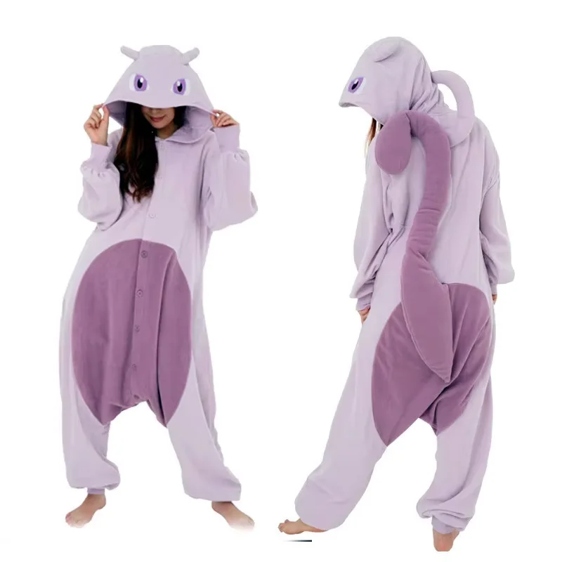 Anime-Kostüm Kigurumi Onesie Mewtwo Greninja Gengar Cosplay Halloween Erwachsenen-Anime-Pyjama – Detail 10