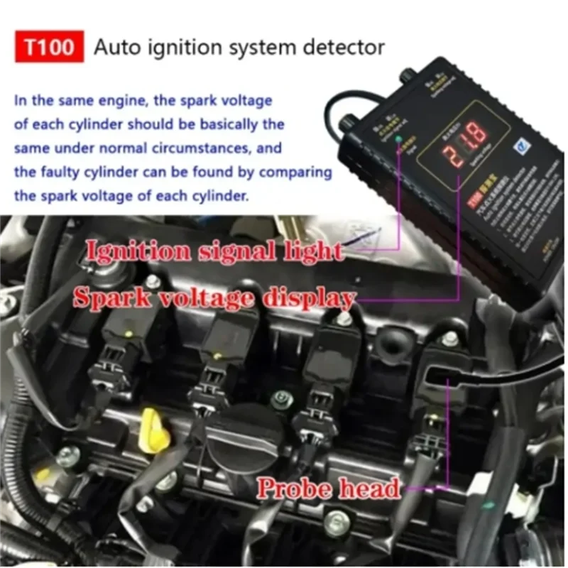 Auto Ignition System Detector for 12V 24V Ignition Systems,Detect the Ignition Signal and the Spark Voltage