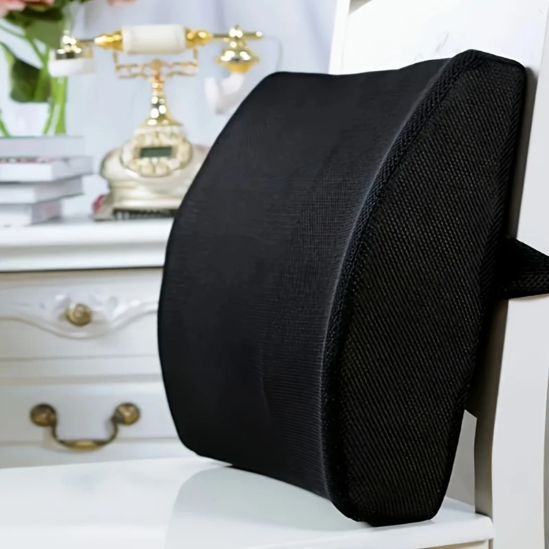 Ergonomic Memory Foam Lumbar Support Pillow - Adjustable Back Cushion with Breathable Mesh, Posture Correction