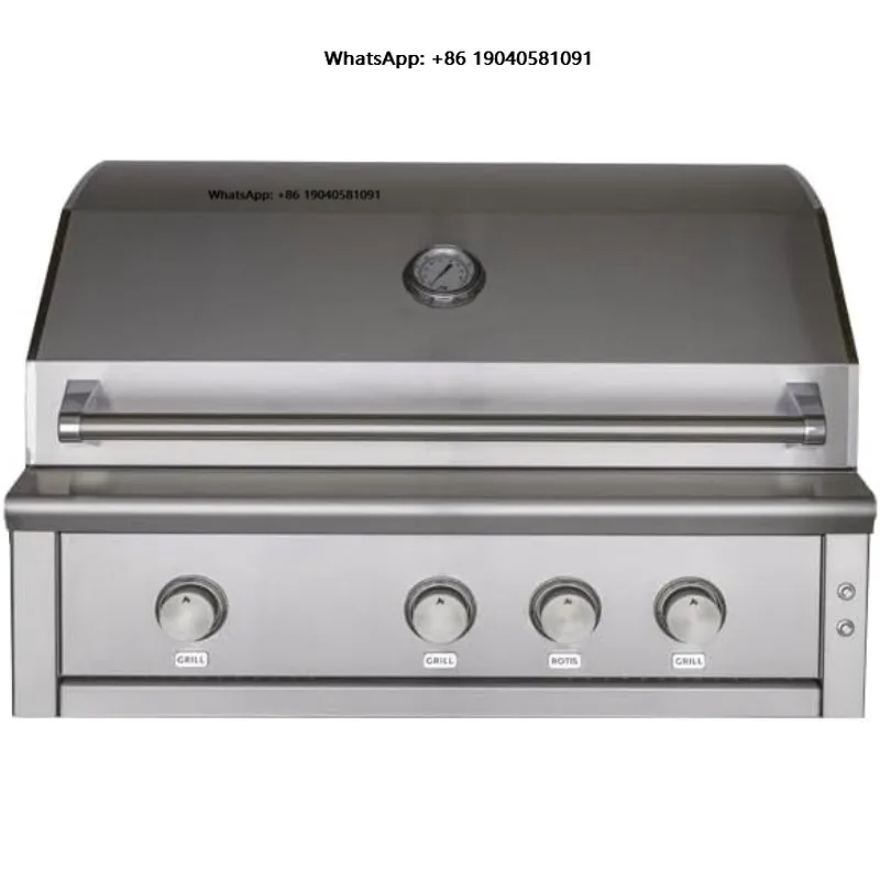 Professional 36-Inch 3-Burner Gas Grill Stainless Steel 304 Built-In Electronic Pulse Ignition Flame Safety Device Luxurious BBQ