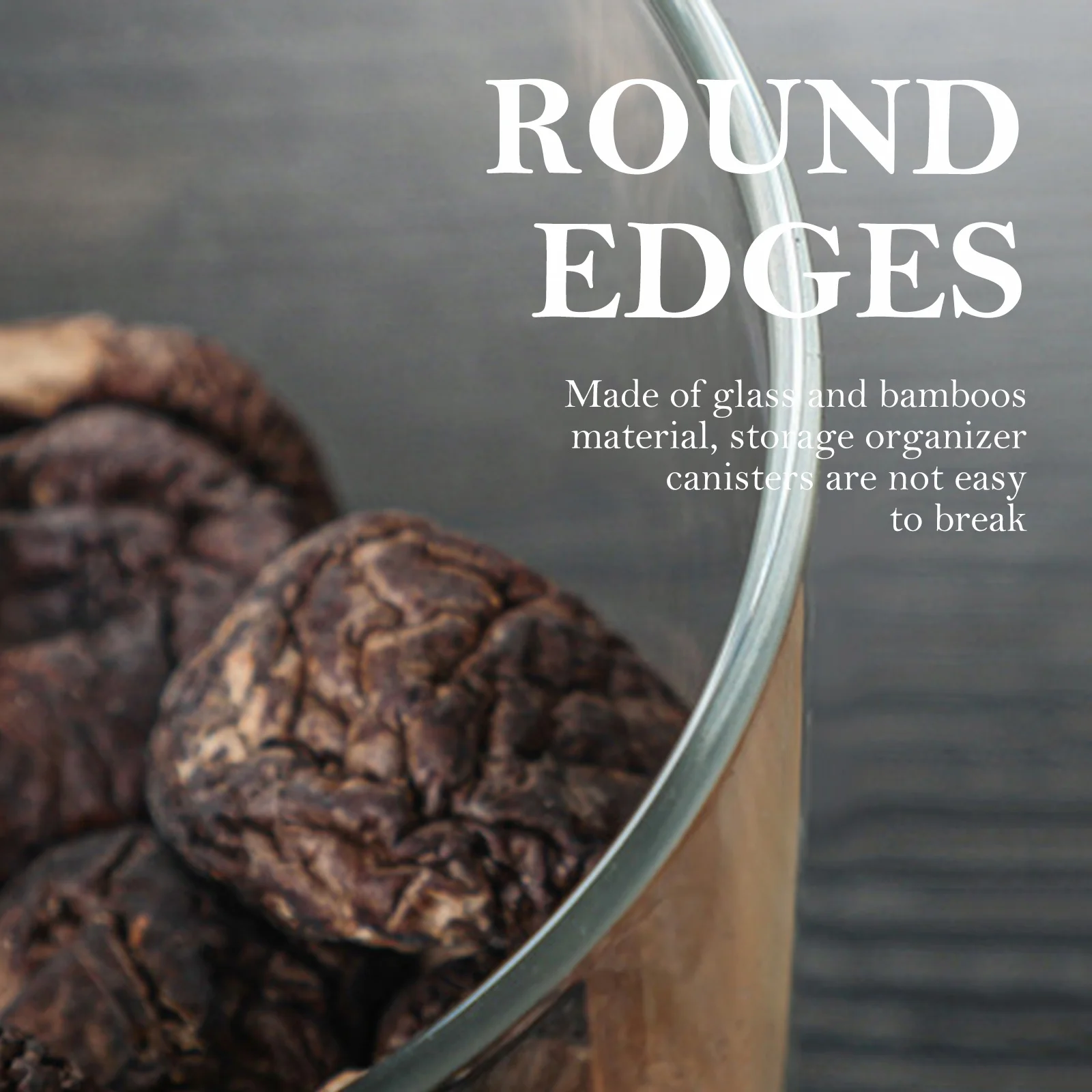 

4Pcs Glass Jars Bamboo Lids Bathroom Kitchen Storage Containers Organizer Vanity Countertop Cotton Swabs Balls Decor