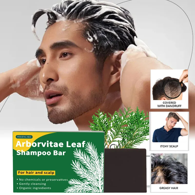 

New Scalp Cleansing Shampoo Bar Platycladus orientalis leaves, Fo-Ti Root & Soapberry Hair Darkening, Natural Herbal Care
