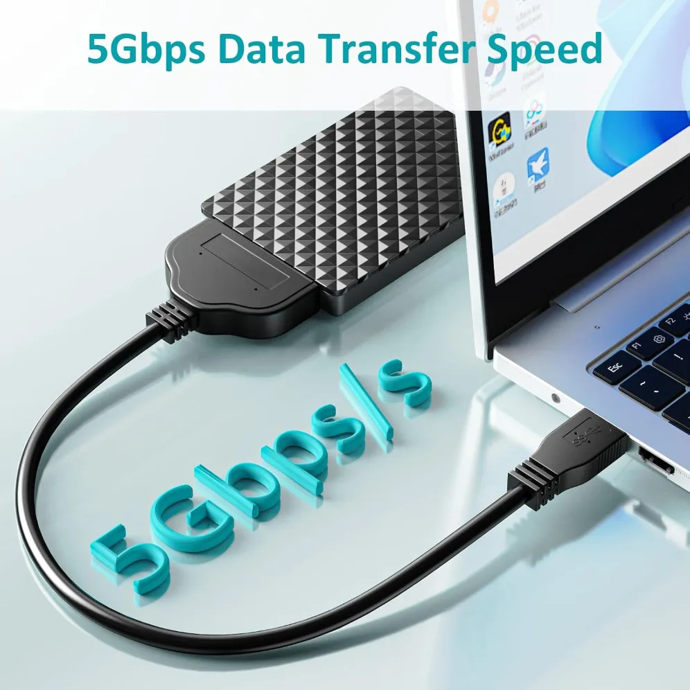 SATA to USB 3.0 Cable USB Adapter Compatible for 2.5" HDD & SSD Hard Drive Reader USB SATA External Hard Drive Converter