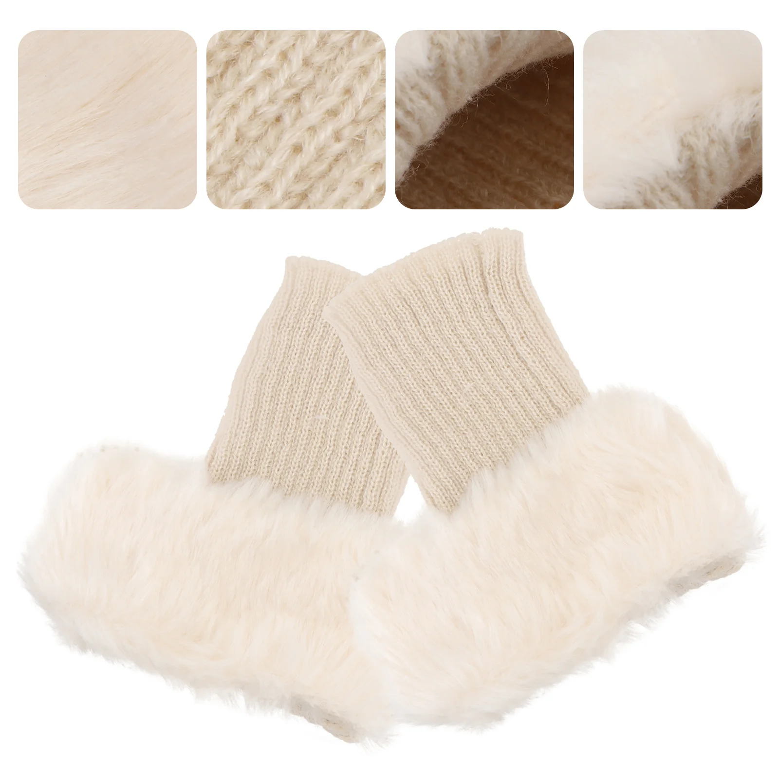 1 par curto quente polainas de fibra acrílica botas capa feminina meias de inverno tempo frio em camadas bota capa quente mantendo meias