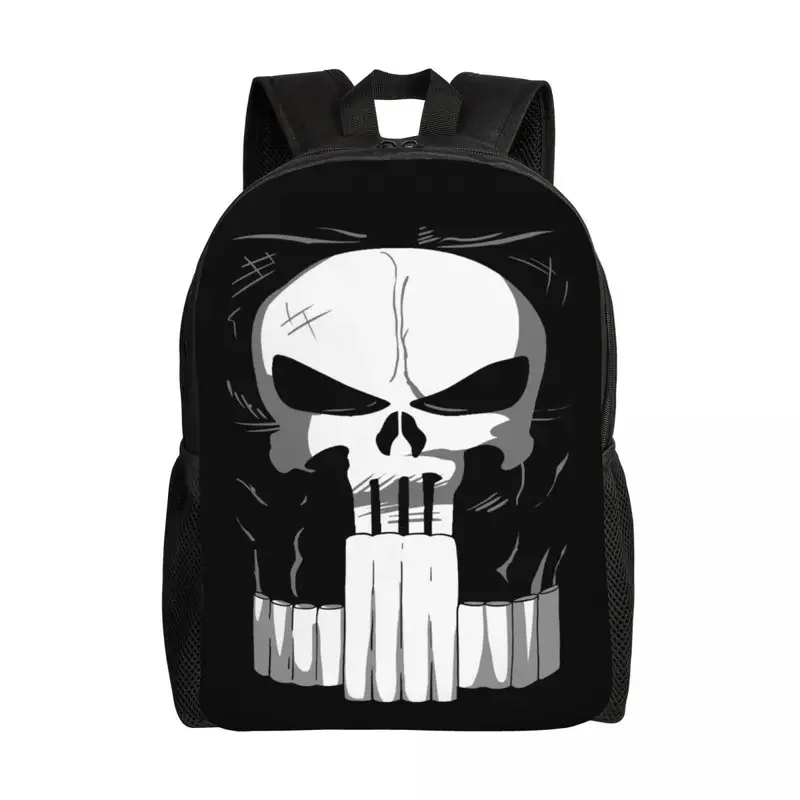 Kustom Punisher setelan ransel perjalanan pria wanita tas sekolah Laptop tas buku pelajar kuliah tas Harian