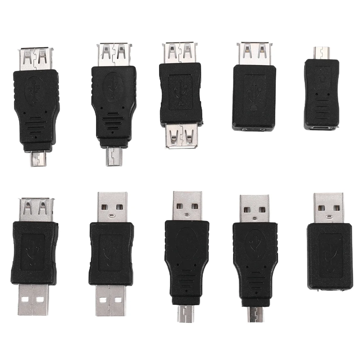 5 pinos macho para fêmea micro-usb adaptador, 5 pinos, f/m mini conversor, 10pcs