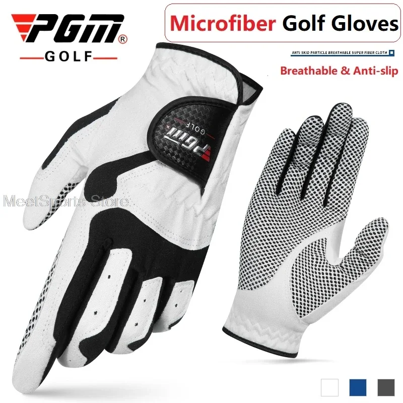 1Pcs Golf Gloves Men's Left Hand Soft Microfiber Golf Gloves Men Anti-Slip Granules Sports Mittens Breathable Elastic Mitten