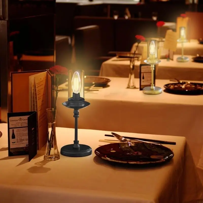 

X9FA Candelabra Lamp Desk Light with Acrylic Shade Rechargeable Night Light