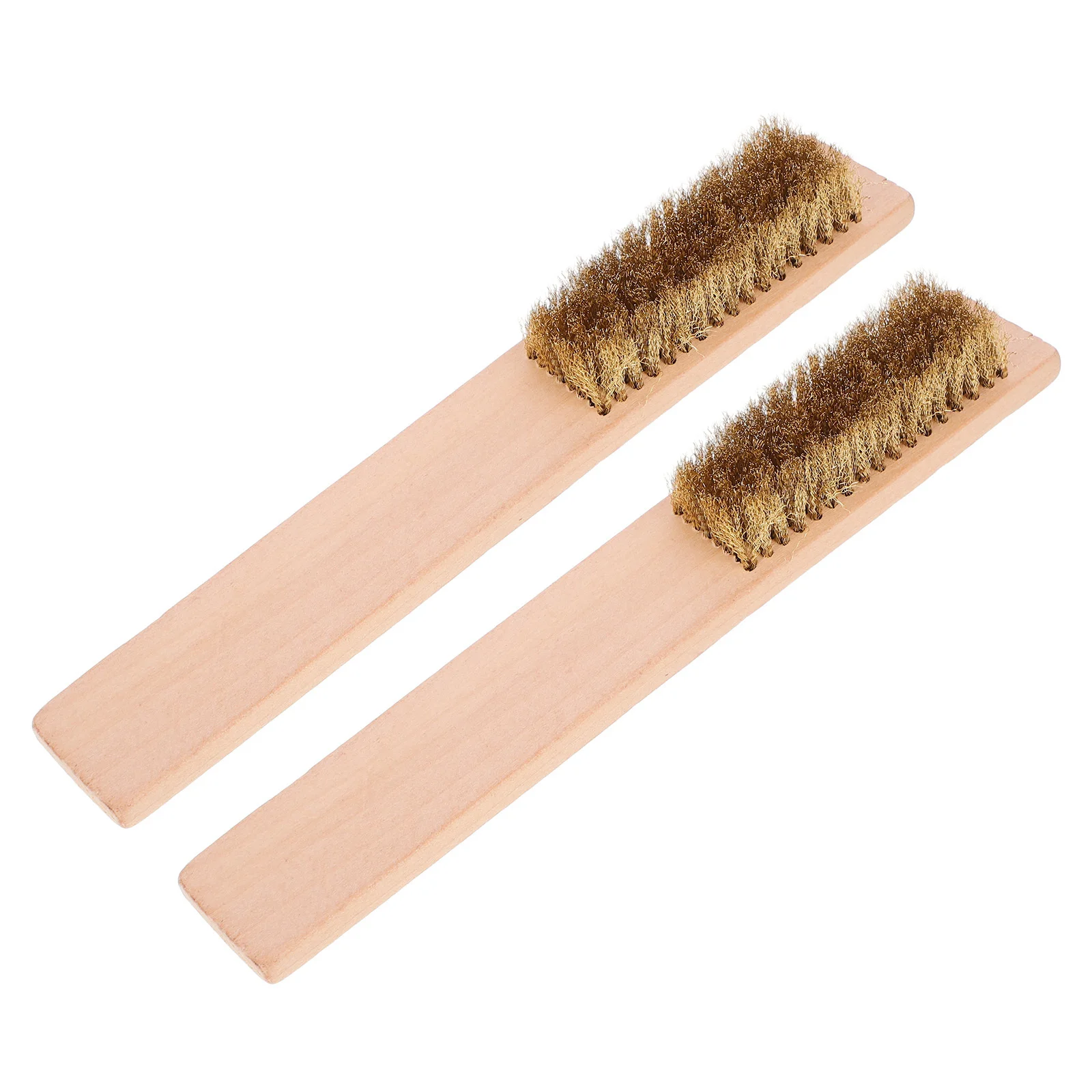 2 قطعة فرشاة إزالة الشمع على الجليد شعيرات نحاسية مقبض خشبي للوحة التزلج لوح التزلج لوح منزلق الغسيل التنظيف العميق #4